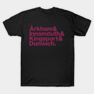 Lovecraft Locations - red doom T-Shirt